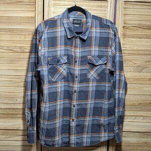 Valor Plaid Button Down Shirt Gray and Orange Size XXL